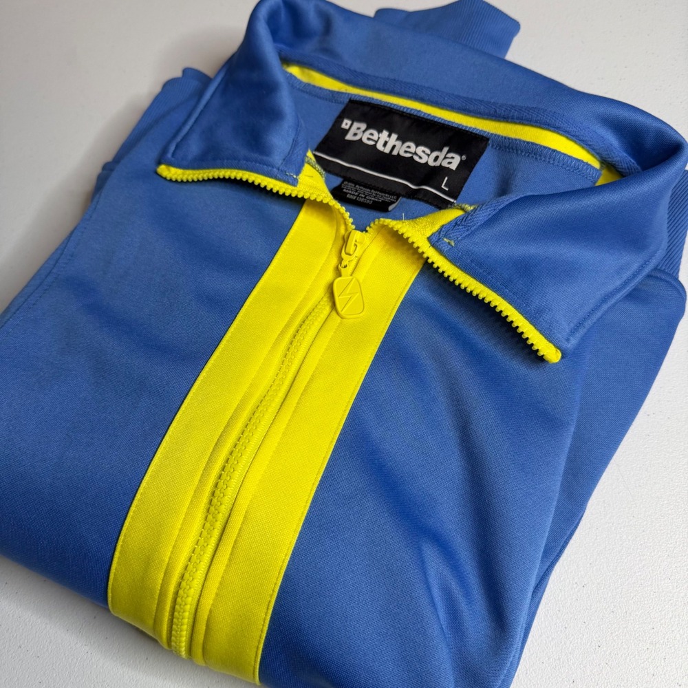 Bethesda Fallout Vault 111 Track Jacket Polyester Cotton Full Zip Gamer Cosplay